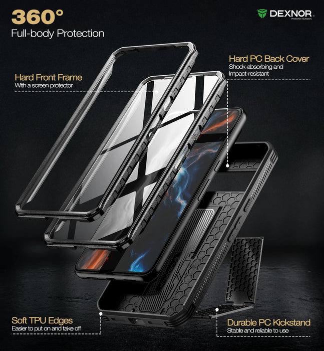 For Google Pixel 8 Pro 6.7"Heavy Duty Military Grade Protection Shockproof Rugged Case Holder Withbuilt-In Screen Protector