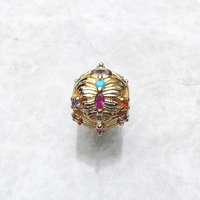 925 Sterling Silver Bohemian Golden Butterfly Bead Charm For European Bracelets