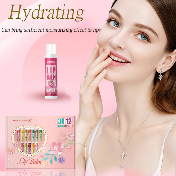 36 Piece Moisturizing Lip Balm Set 5G Deep Moisturizing & Brightening Lips Party Gift For Friends