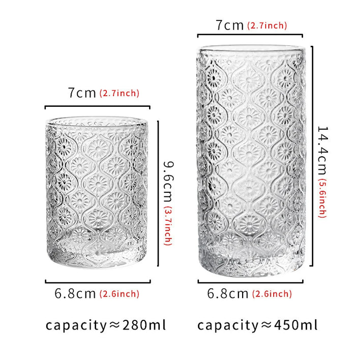 Striped Glass Cup For Coffee Juice Or Milk Perfect For Cafes Hotels And Parties