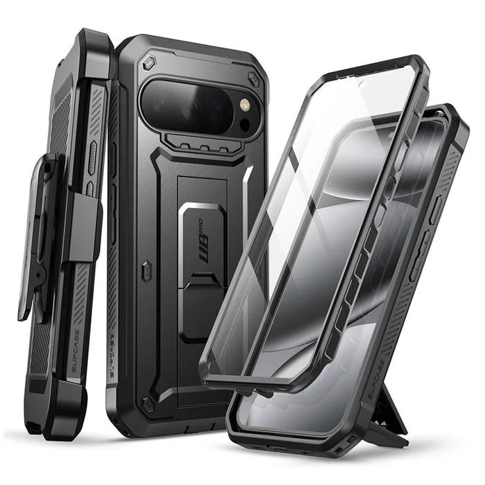 For Google Pixel 10 Pro Xl Ub Pro Full-Body Rugged Phone Case With Built-In Screen Protector & Belt-Clip & Stand