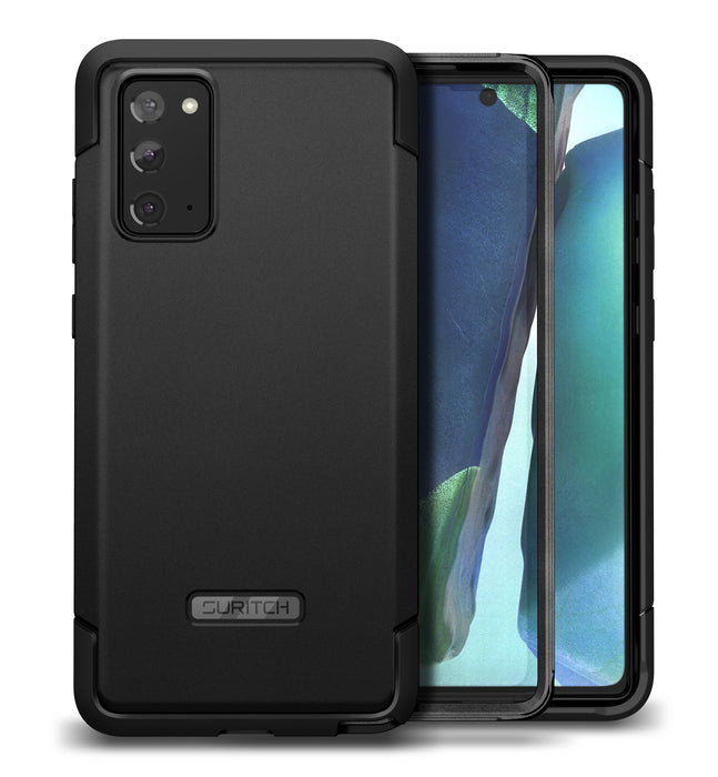 For Samsung Galaxy Note 20 Full Body Shockproof Armor Rugged Bumper Case With 2 Front Frames Built-In Screen Protector