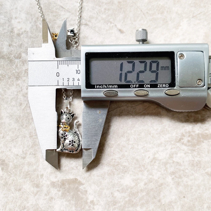 925 Sterling Silver Magic Cat Pendant Necklace Fashion Jewelry For Women