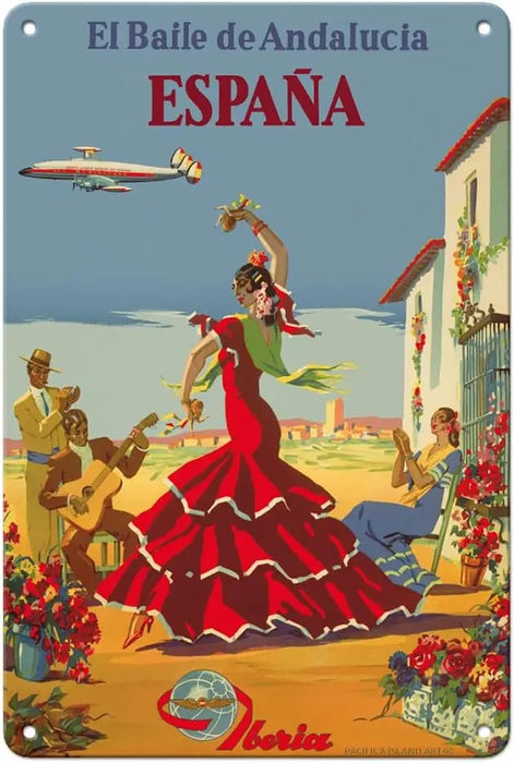 Vintage Spain Andalusian Dance Iberia Air Lines 1D