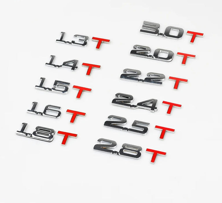 High-End 3D Metal Logo Sticker For 1.3T-3.0T Cars Universal Fit
