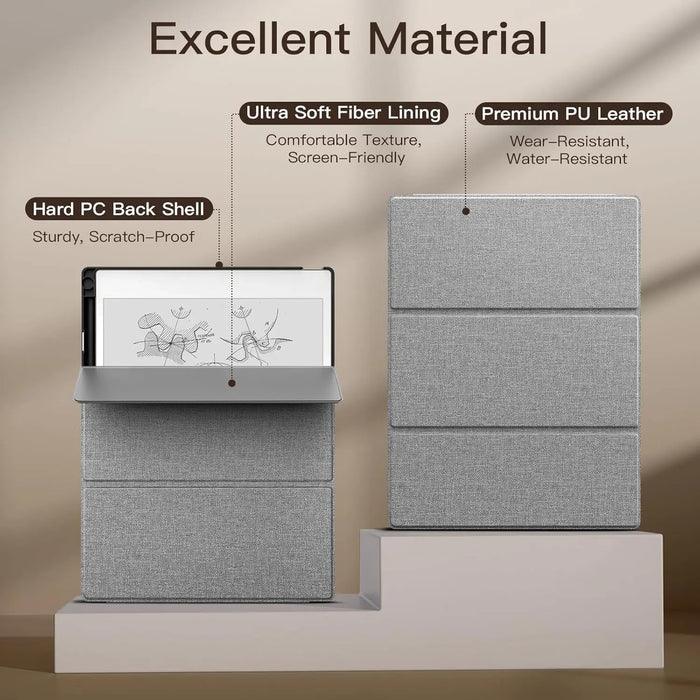 For Remarkable Paper Pro 2024 11.8 Inch Premium Leather Trifold Stand Case With Pen Holder