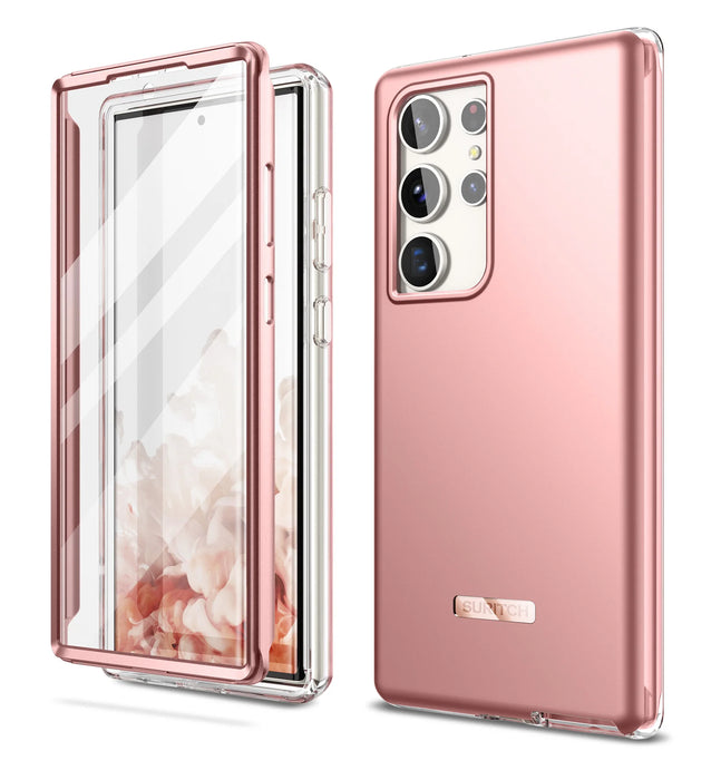 For Samsung Galaxy S23 Ultra 6.8 Inch Dual-Layer Protection Shockproof Rugged Bumper Case With Built-In Screen Protector