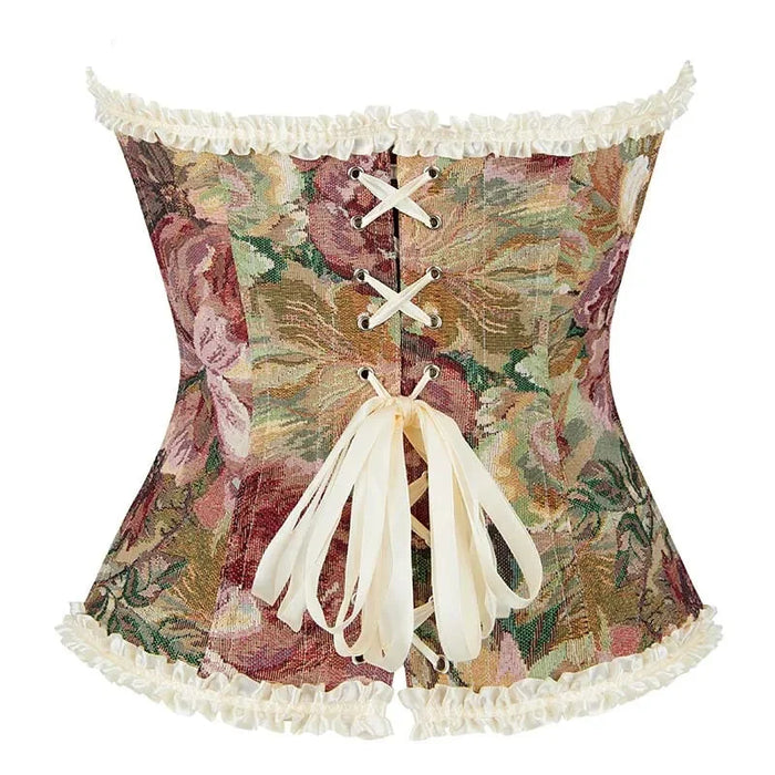 Steapless Lace-Up Bowknot Corset Top Victorian Style Plus Size Xs-Xxl