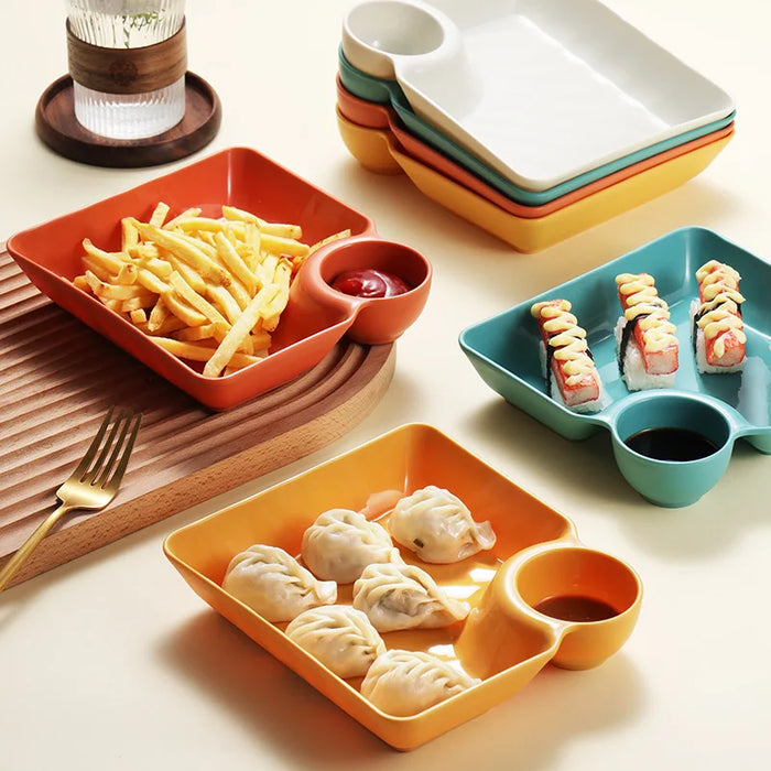 4 Piece Dumpling & Chicken Plate Set Creative Plastic Dishes