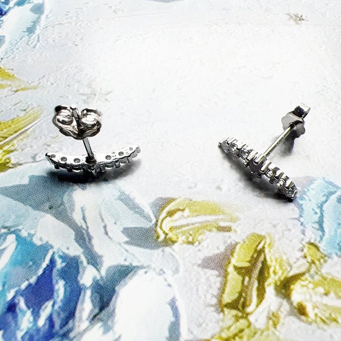 925 Sterling Silver Vintage Pink Stone Stud Earrings