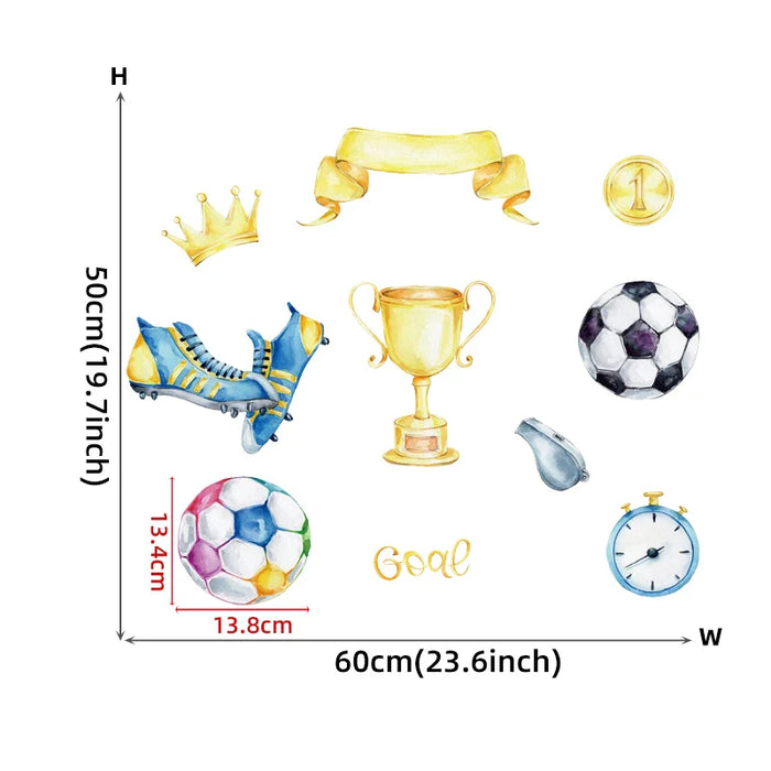 Football Game Elements Wall Stickers For Kids Room