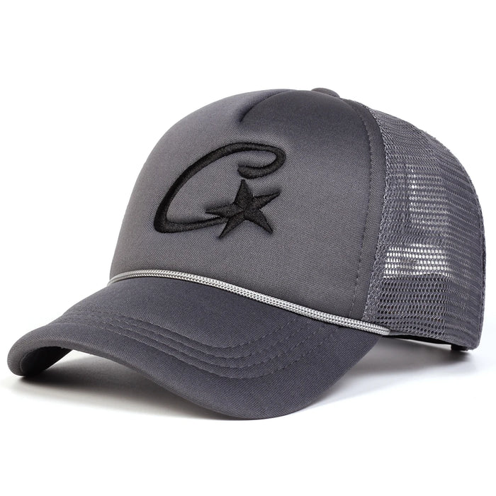 Unisex C Letter Pentagram Embroidery Baseball Cap Adjustable Sun Hat