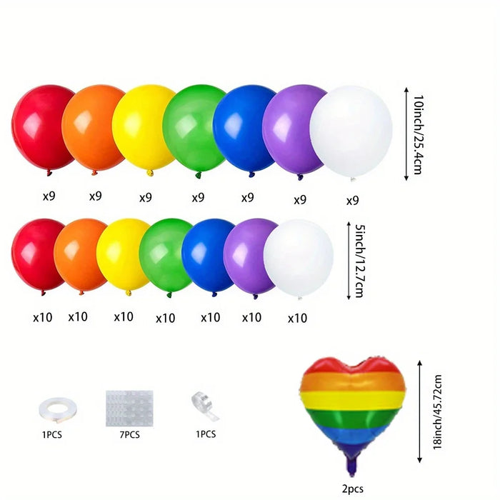 144 Pride Moon Rainbow Birthday Balloon Set For Wedding Party Anniversary Graduation Decoration Theme Festival Decoration