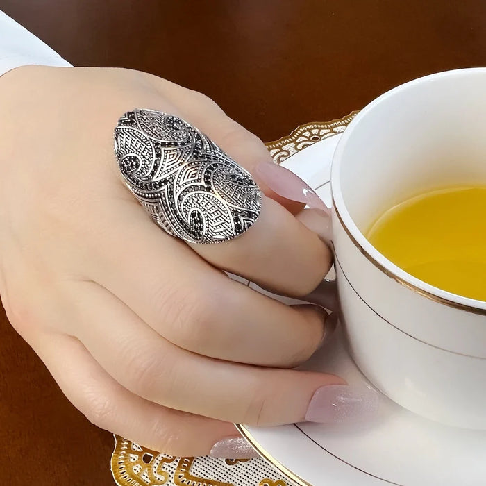 925 Sterling Silver Maori Cultural Tattoo Ornament Bridal Set