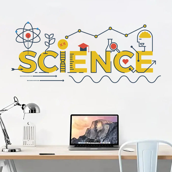 Cartoon Science Lab Wall Decals For Kids Room