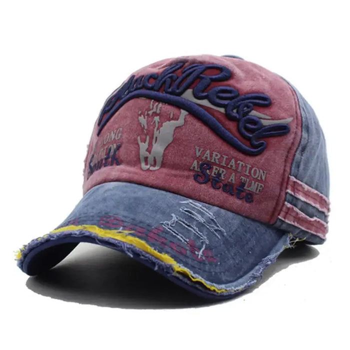 Embroidered Washed Baseball Cap Adjustable Outdoor Sun Hat
