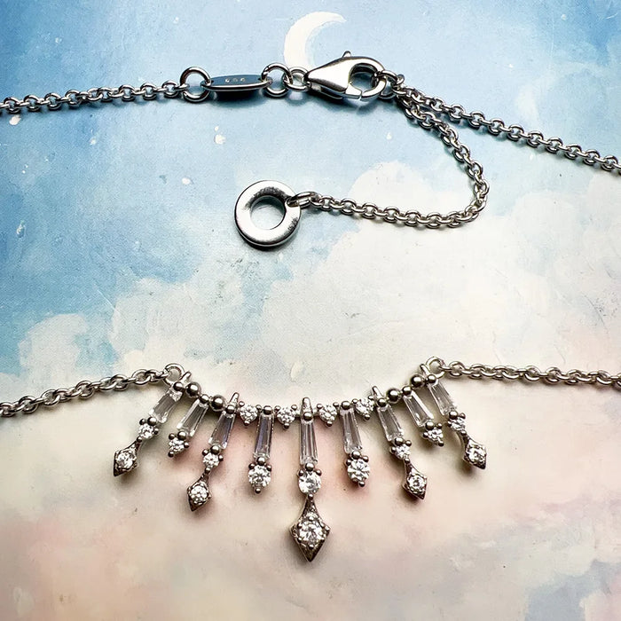 925 Sterling Silver Romantic Gift Sun Rays Necklace Fine Jewelry For Women