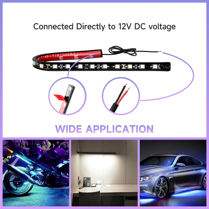 Universal Waterproof Trunk & Hood Foot Lights Diy Car & Motorcycle Ambient Led Strip 12V