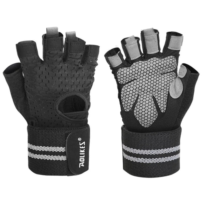 Anti Slip Fitness Gloves With Wrist Wrap Men & Women
