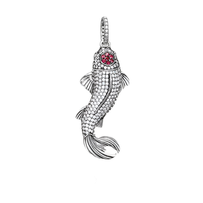 925 Sterling Silver Koi Fish Pendant Fashionable Lucky Jewelry For Men & Women