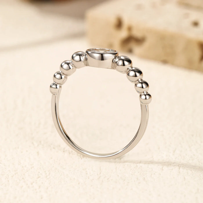 925 Sterling Silver 0.5Ct Vvs1 Moissanite Stackable Ring For Women