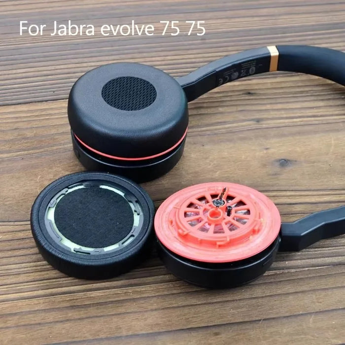 Pair of Memory Foam Ear Pads For Jabra Evolve 75 Headphones Soft Protein Leather Cushions