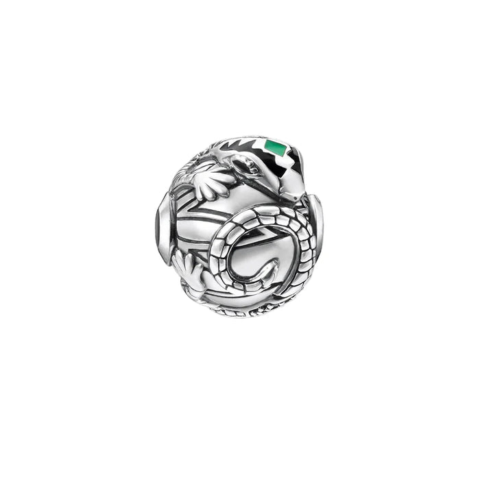 925 Sterling Silver Strength Lizard Charm Bead For European Bracelets