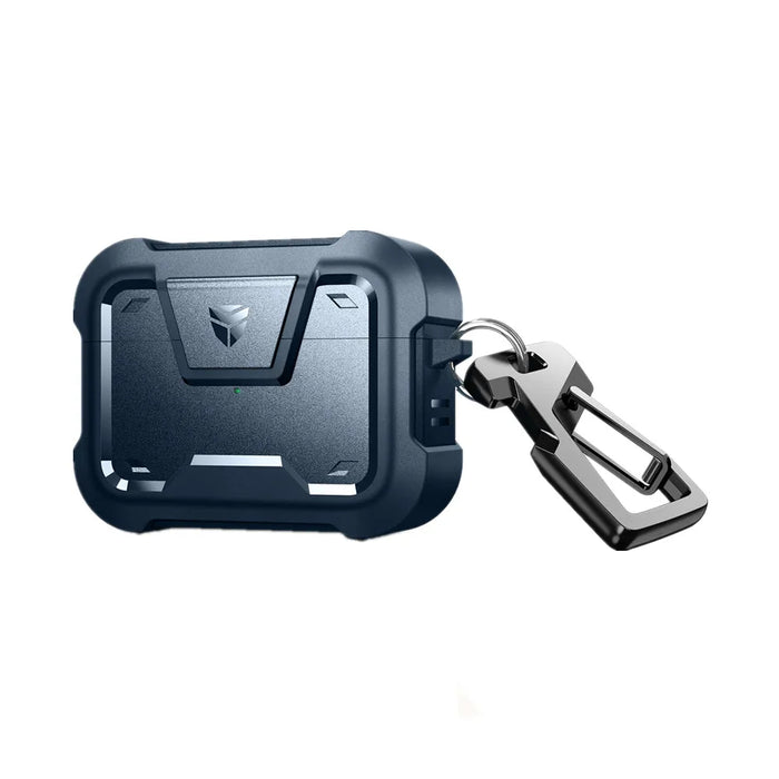 For Apple Airpods Pro Full-Body Rugged Protective Case With Secure Lock Keychain Design