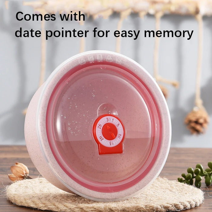 3 Piece Wheat Straw Fresh Keeping Bowl Set With Lid Microwaveable & Bpa Free