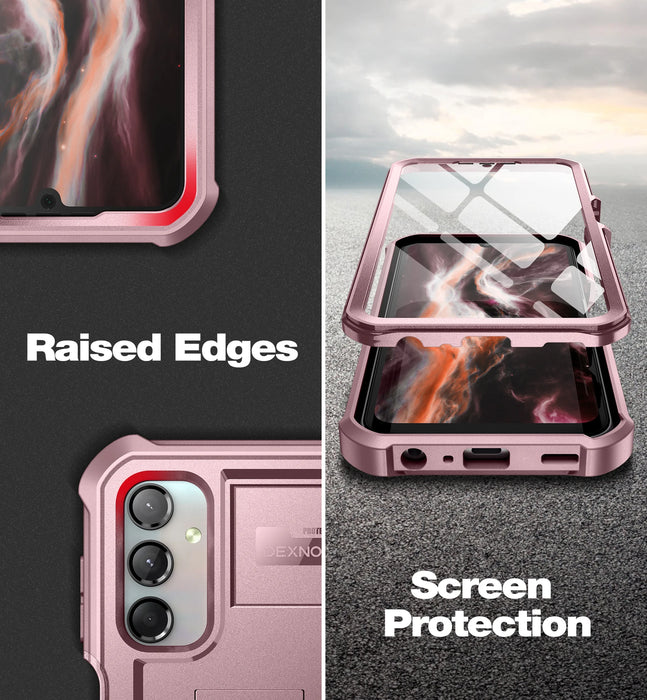 For Samsung Galaxy A24 Heavy Duty Military Grade Armor Shockproof Shell Case Built In Screen Protector Kickstand