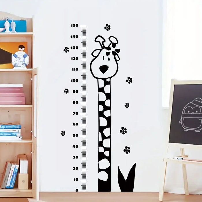 2 Piece Giraffe Height Sticker Set For Kids Room Decor And Growth Measurement