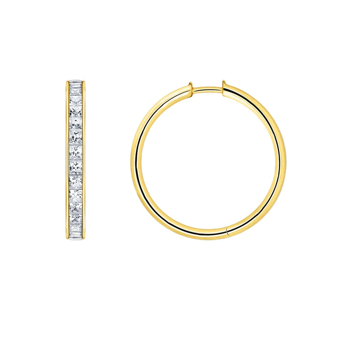 925 Sterling Silver Hinged Hoop Earrings With Zircon Stones Classic European Style For Women