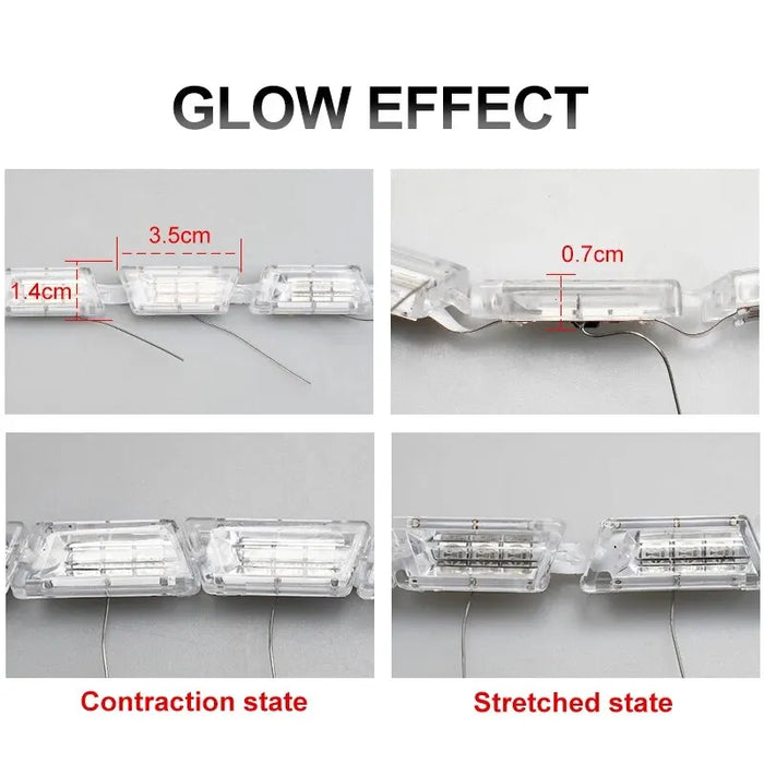 2Pcs Led Headlight Drl Daytime Running Light Strip Angel Eye Turn Signal Lamp