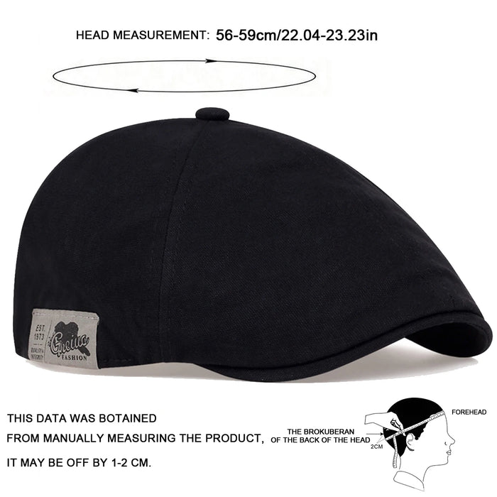 Men Side Letter Sticker Newsboy Cap Adjustable British Painter Hat For Spring And Autumn Hip Hop Beret Peaked Cap