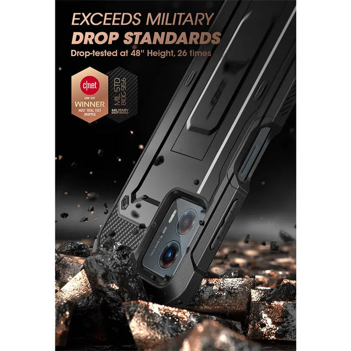 For Moto G 5G 2023 Fit 4G Version Ub Pro Full-Body Rugged Belt Clip Kickstand Case With Built-In Screen Protector