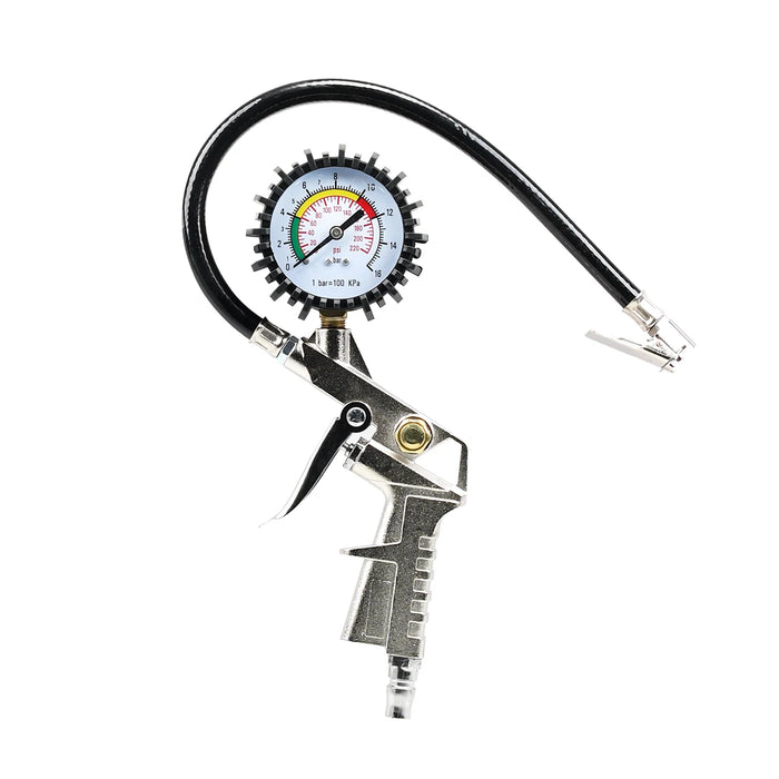 Analog Tire Inflator Gauge 0-16Bar / 0-220Psi Motorcycle & Car Repair Tool