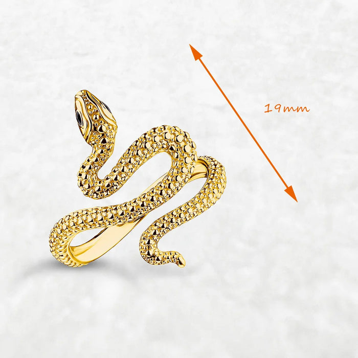 925 Sterling Silver Snake Love Ring Gold Plated Romantic Gift For Women
