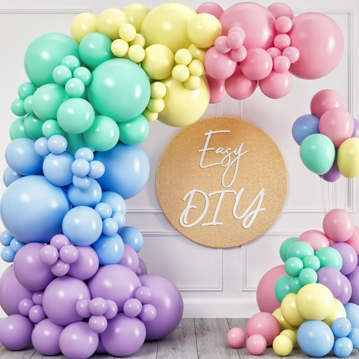 Mixed Size Soft Colour Balloon Garland Set & Balloon Arch Easter Spring Rainbow Party Balloons Unicorn Balloons For Parties