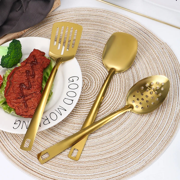 2 / 6 Piece Stainless Steel Kitchen Set Soup Spoon Colander Hot Pot Spoon Frying Spoon