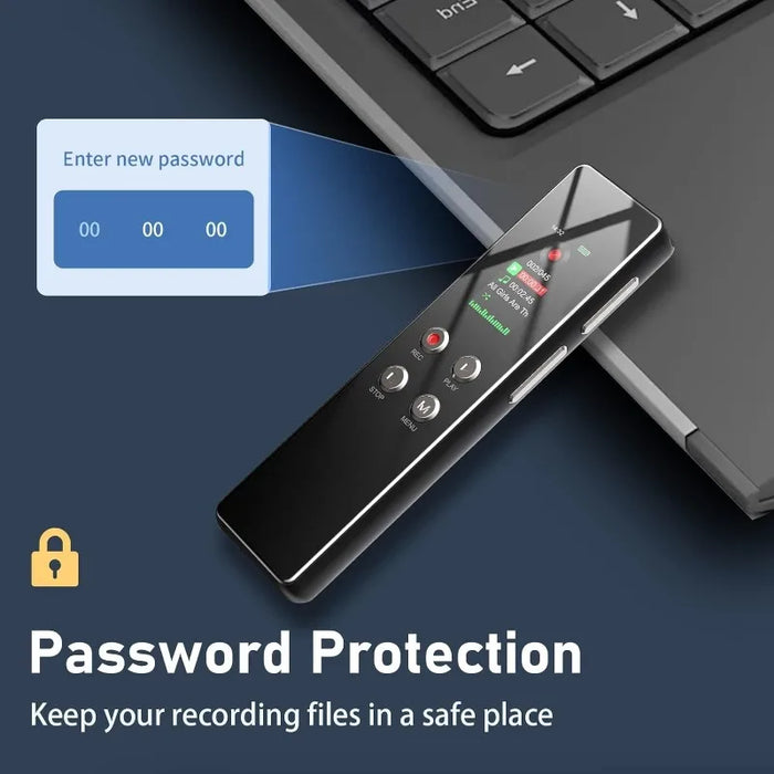 64Gb Voice Recorder With Playback Noise Reduction Password Protection