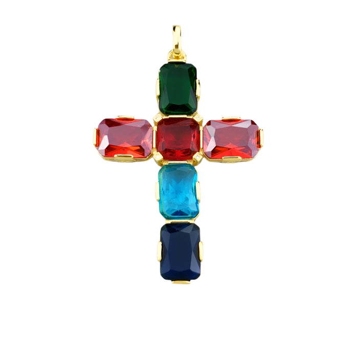 925 Sterling Silver Large Cross Pendant With Stars Jewelry For Women