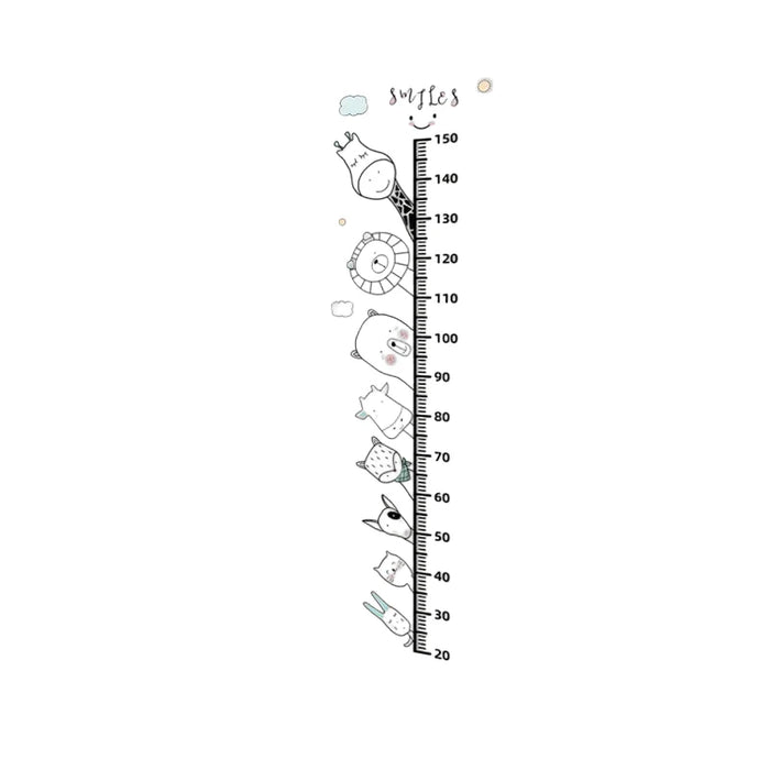 Cartoon Animals Height Ruler Wall Stickers For Kids Rooms