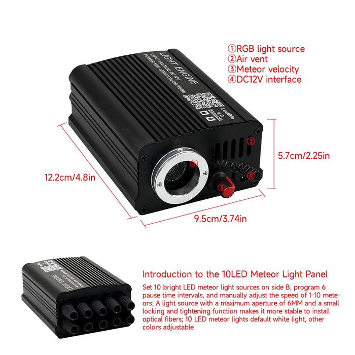 16W Rgbw Car Star Ceiling Light Fiber Optic Led Atmosphere Lamp