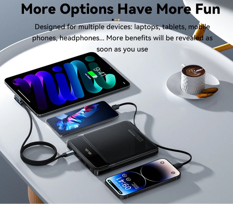 100W Power Bank 20000Mah Capacity Pd Fast Charging Battery Charger Powerbank For Laptops Macbook Iphone Samsung Xiaomi