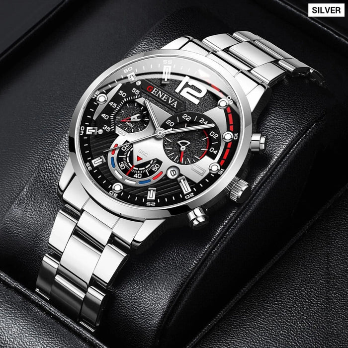 Stainless Steel Analog Watch Calendar