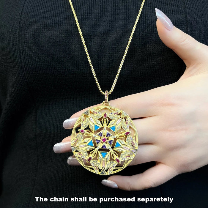 925 Sterling Silver Dragonfly Kaleidoscope Pendant Jewelry For Women