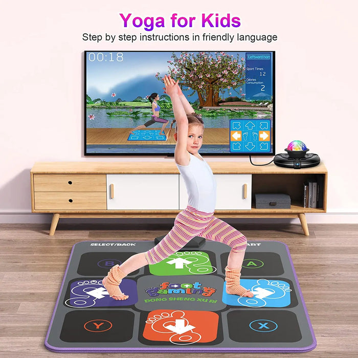Wireless Dance Mat For Tv / Pc Anti Slip Fitness Music Game Double Controller Foldable