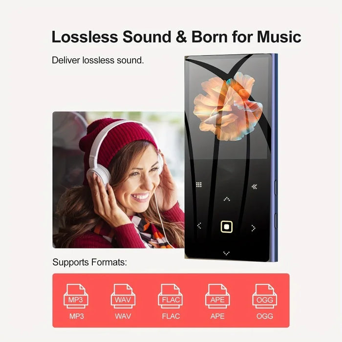 Portable 32Gb Mp3 Player With 2.4 Screen & Built In Speaker Supports Up To 128Gb Tf Card