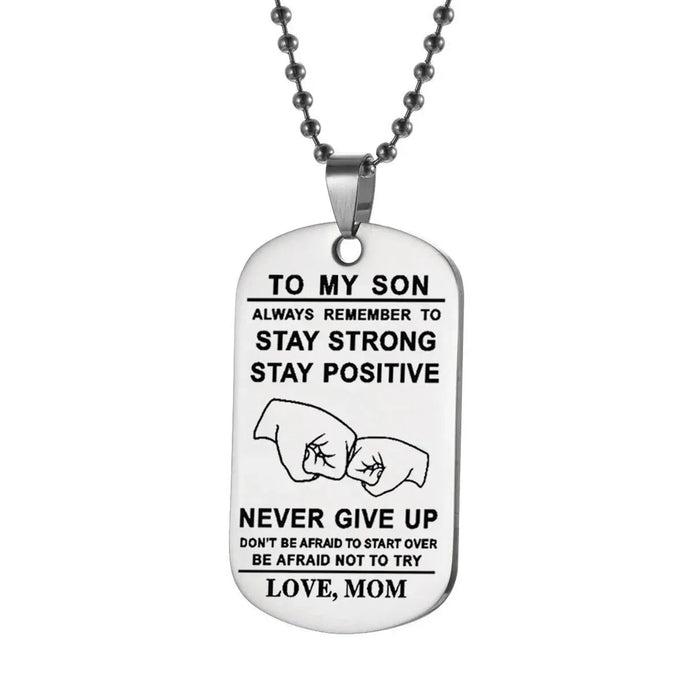 Stainless Steel Son Tag Necklace