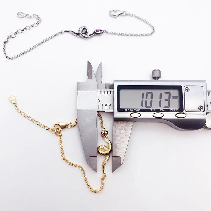 925 Sterling Silver Colourful Snake Bracelet Chain Romantic Gift For Women